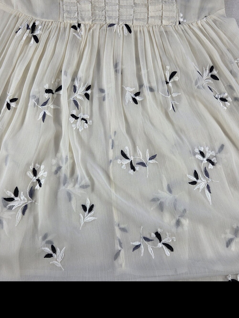 Anthropologie Feather Bone Cream Embroidered Boho Mini Dress 4 - Picture 12 of 14